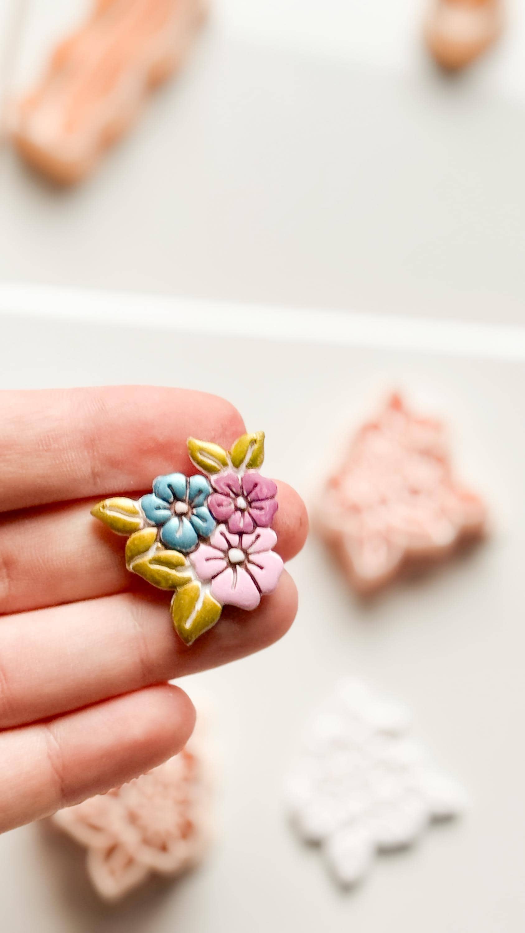 Soft Bloom Bouquet Clay Cutters: Floral Cluster Design
