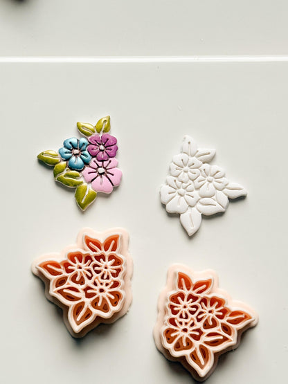 Soft Bloom Bouquet Clay Cutters: Floral Cluster Design