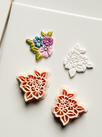 Soft Bloom Bouquet Clay Cutters: Floral Cluster Design