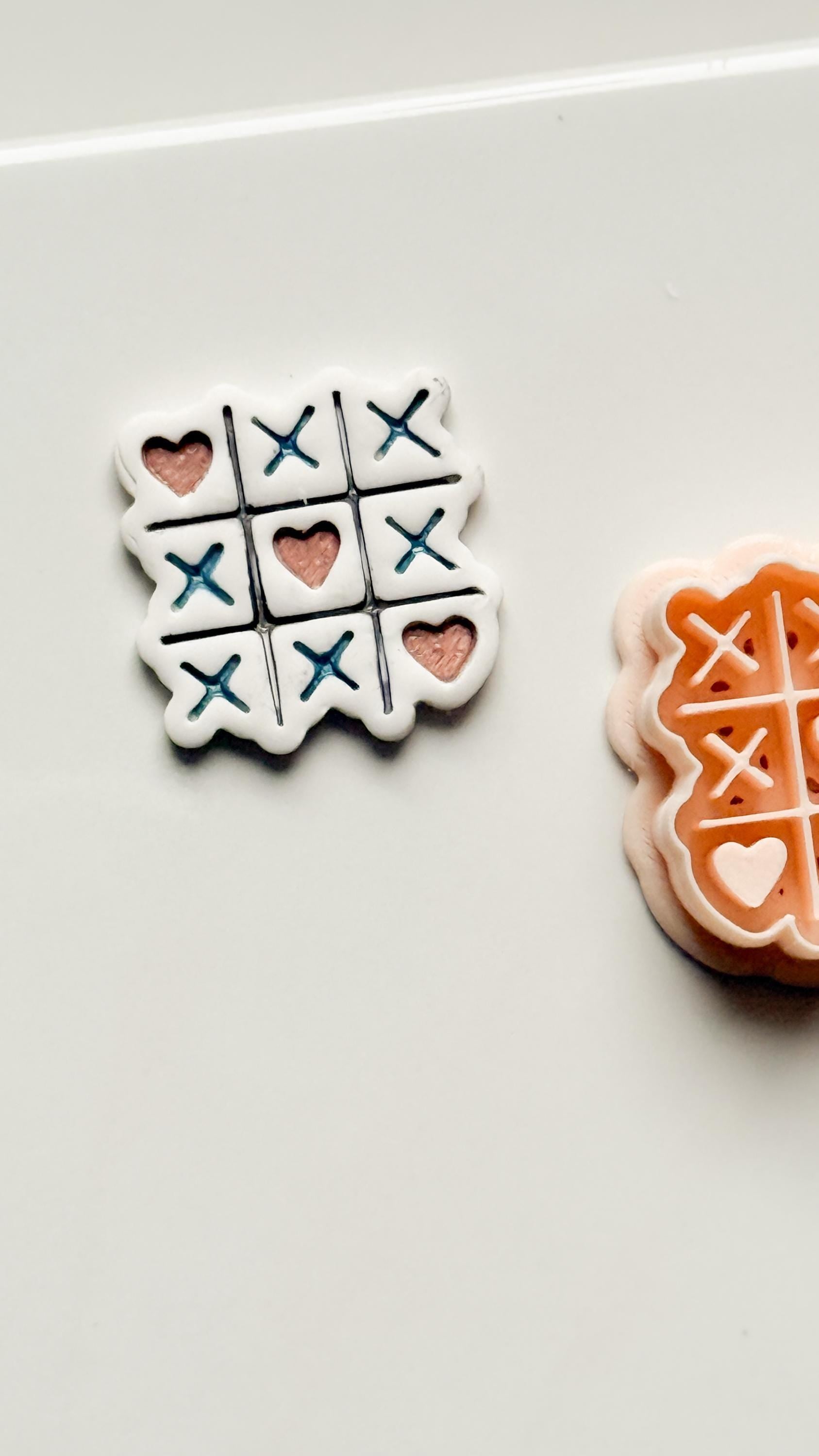 Tic Tac Heart Clay Cutter: XO Heart Grid Design