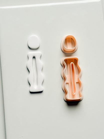 Wavy Pillar Drop Clay Cutters: Sculptural Column Shape
