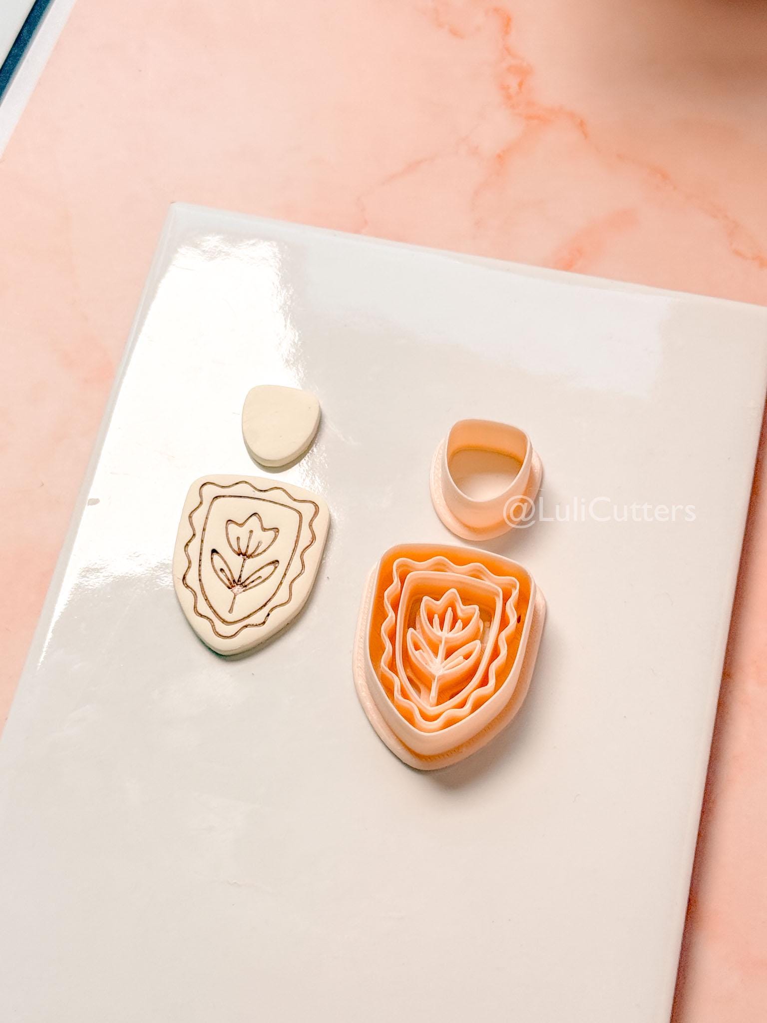 Florelle Clay Cutter: Floral Drop & Oval Shapes