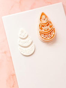 Ottilie Clay Cutter: Tiered Floral Drop Shape