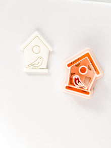 Birdhouse Polymer Clay Cutter: Embossed Bird Shape for Spring Earrings
