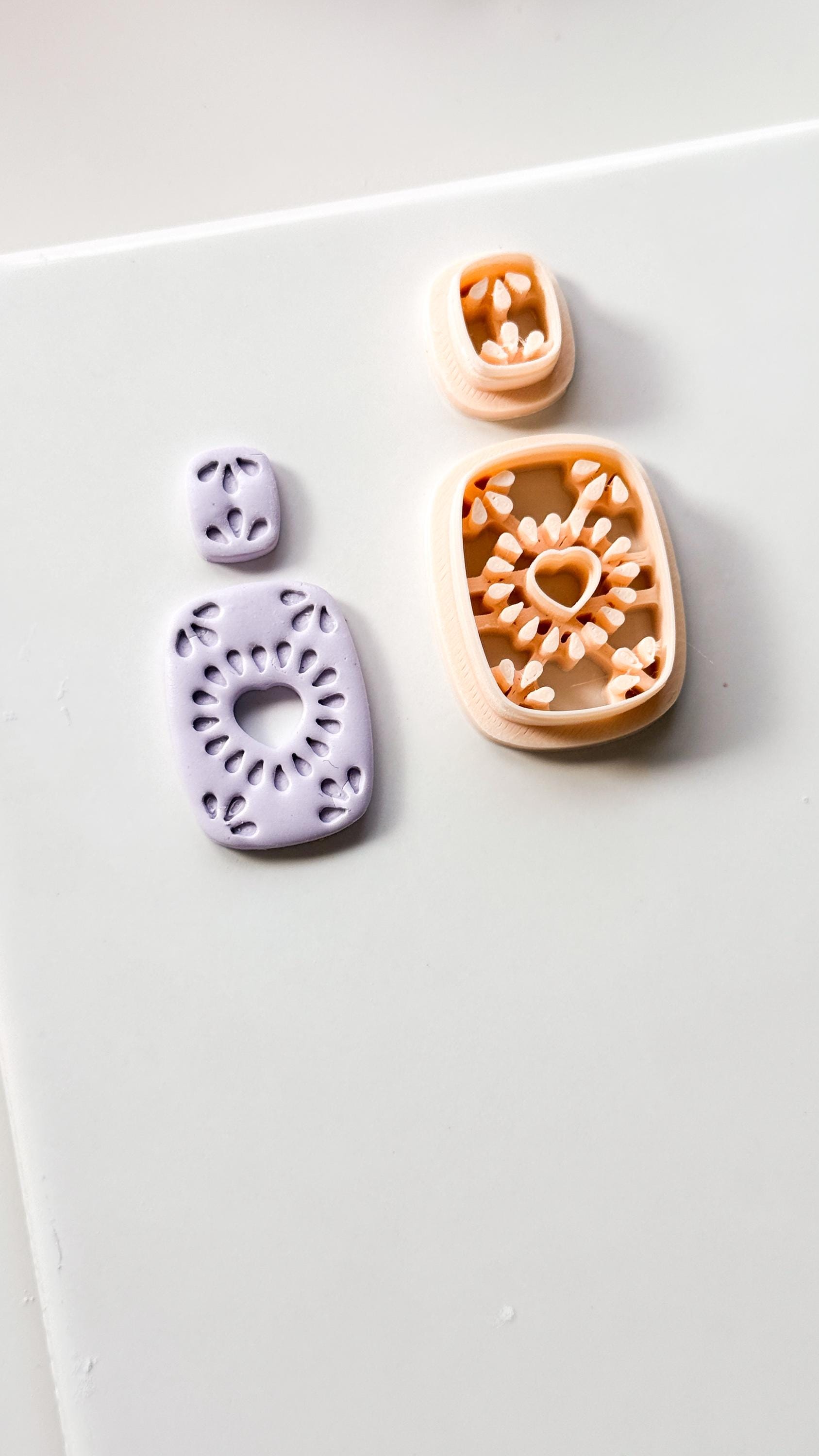 Radiant Heart Polymer Clay Cutter: Cutout Layered Heart