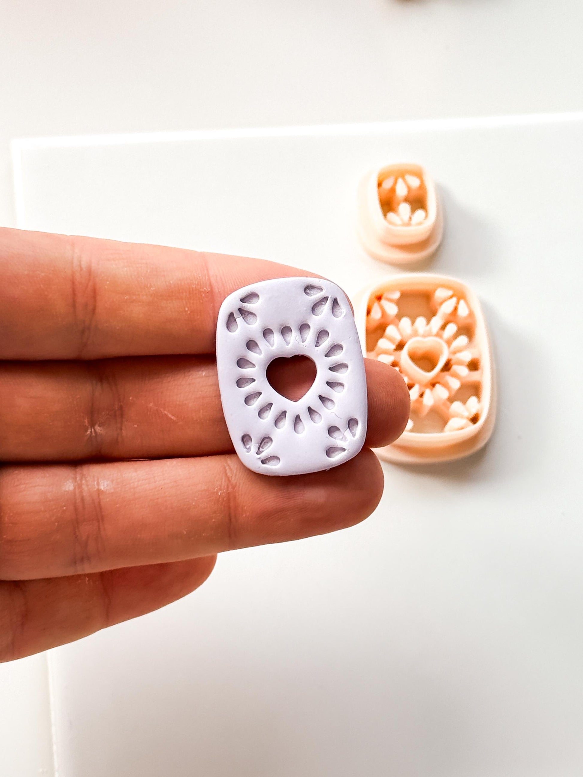 Radiant Heart Polymer Clay Cutter: Cutout Layered Heart