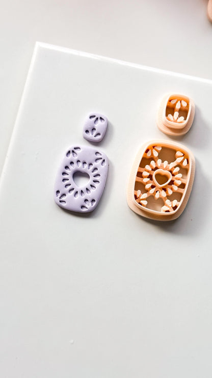 Radiant Heart Polymer Clay Cutter: Cutout Layered Heart