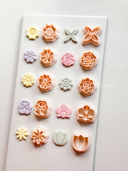 Floral Clay Cutter Set: 15mm to 40mm