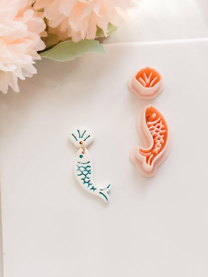 Fishy Set Polymer Clay Cutter: Aquatic Marine Embosser Kit