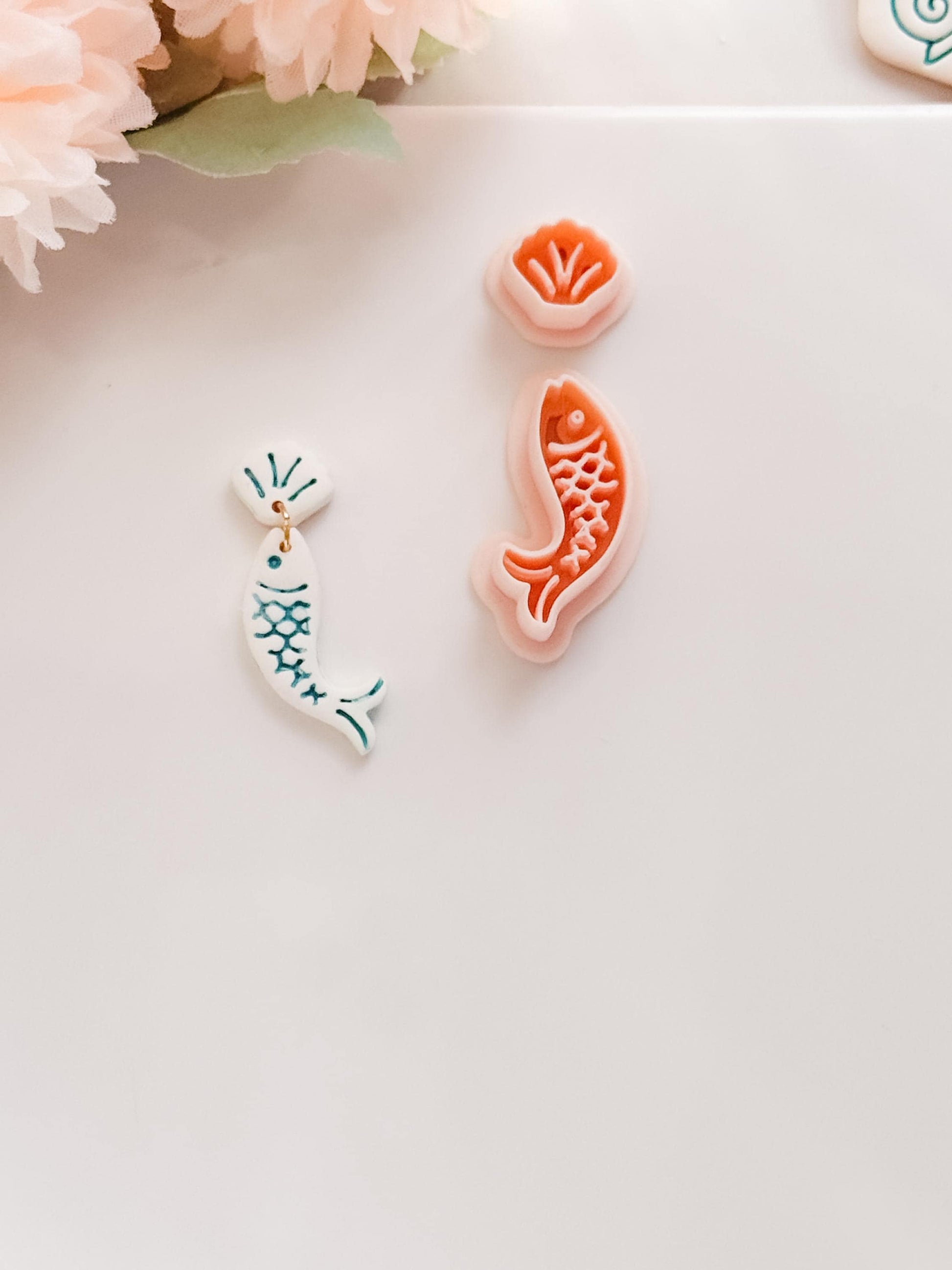 Fishy Set Polymer Clay Cutter: Aquatic Marine Embosser Kit