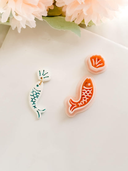Fishy Set Polymer Clay Cutter: Aquatic Marine Embosser Kit