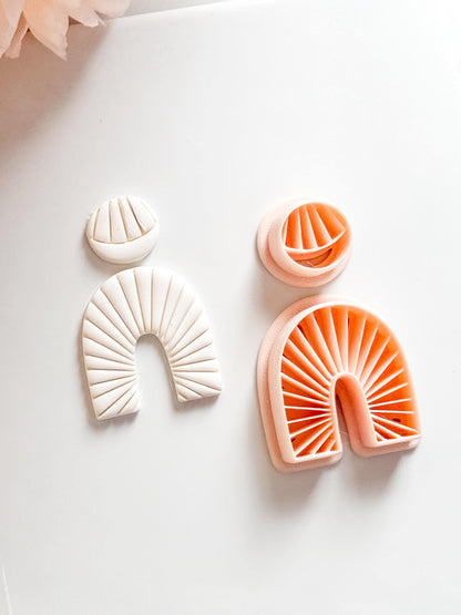 Noe Lines Polymer Clay Cutter: Geometric Arched Stripe Embosser