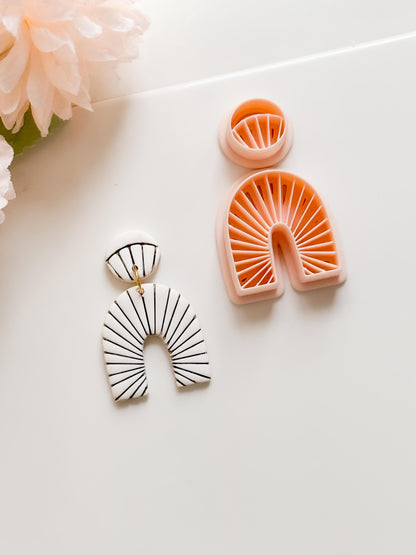 Noe Lines Polymer Clay Cutter: Geometric Arched Stripe Embosser