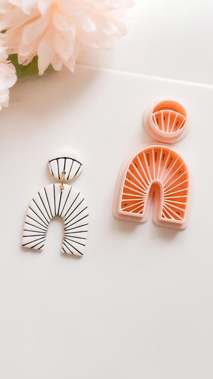 Noe Lines Polymer Clay Cutter: Geometric Arched Stripe Embosser