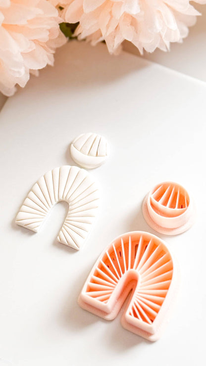 Noe Lines Polymer Clay Cutter: Geometric Arched Stripe Embosser
