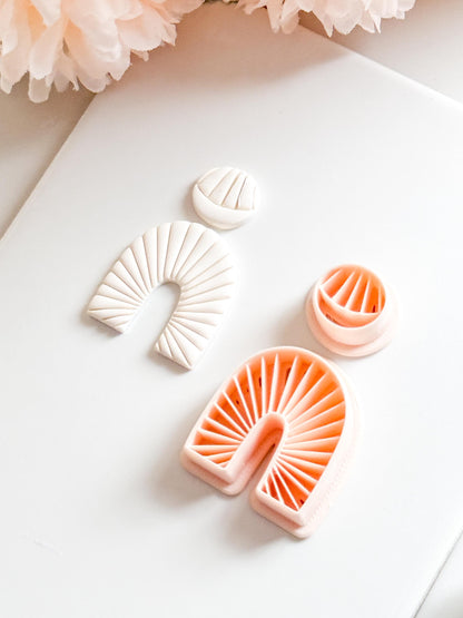 Noe Lines Polymer Clay Cutter: Geometric Arched Stripe Embosser