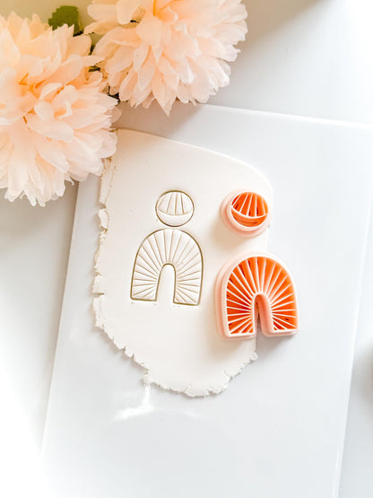 Noe Lines Polymer Clay Cutter: Geometric Arched Stripe Embosser