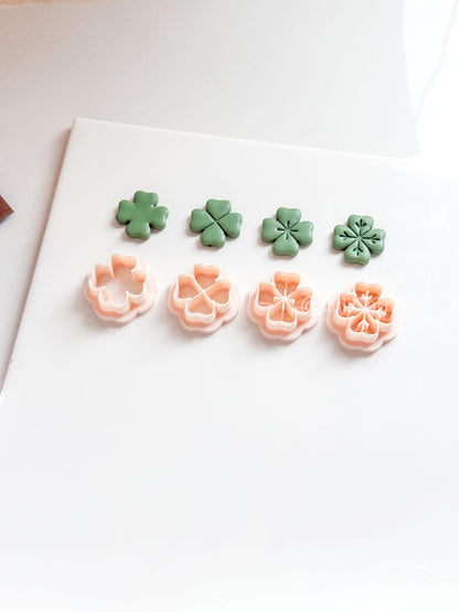 Four Leaf Clover Polymer Clay Cutters: 4 Detail Styles