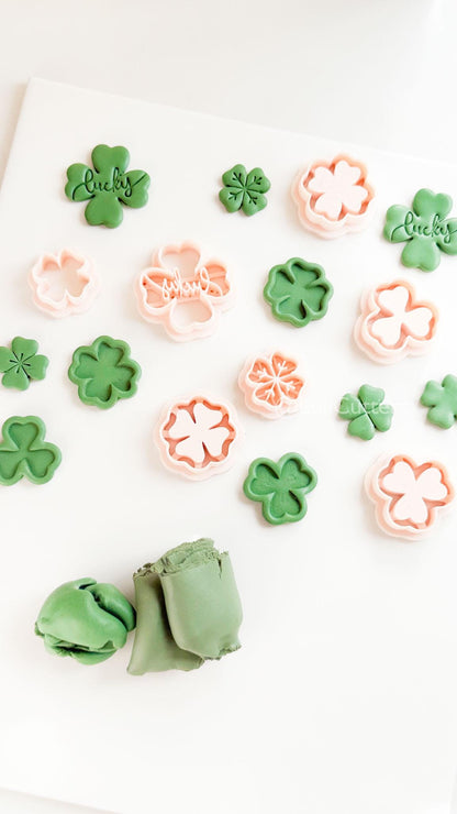 Four Leaf Clover Polymer Clay Cutters: 4 Detail Styles