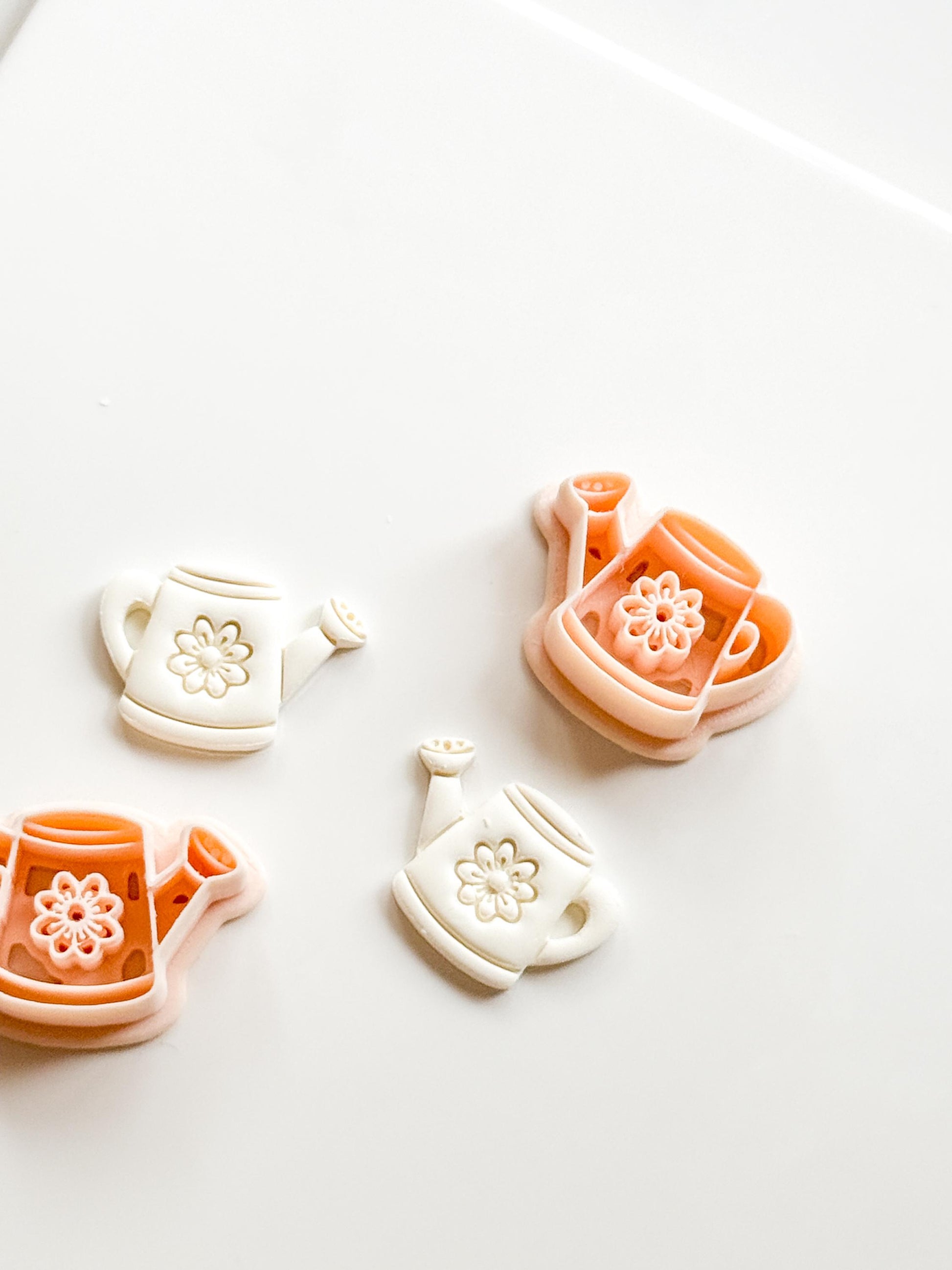 Flora Watering Can Polymer Clay Cutter: Embossing Flower Detail Tool