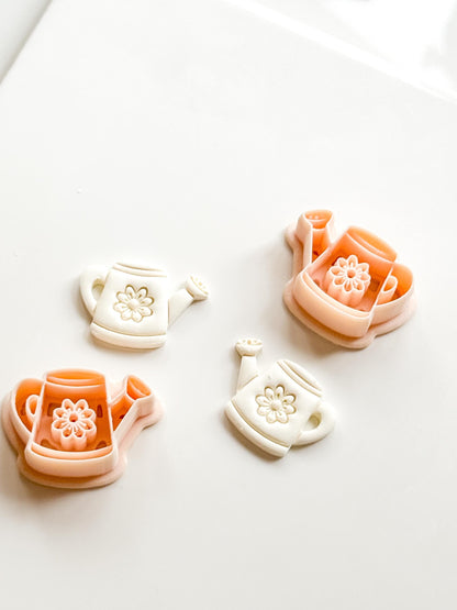 Flora Watering Can Polymer Clay Cutter: Embossing Flower Detail Tool