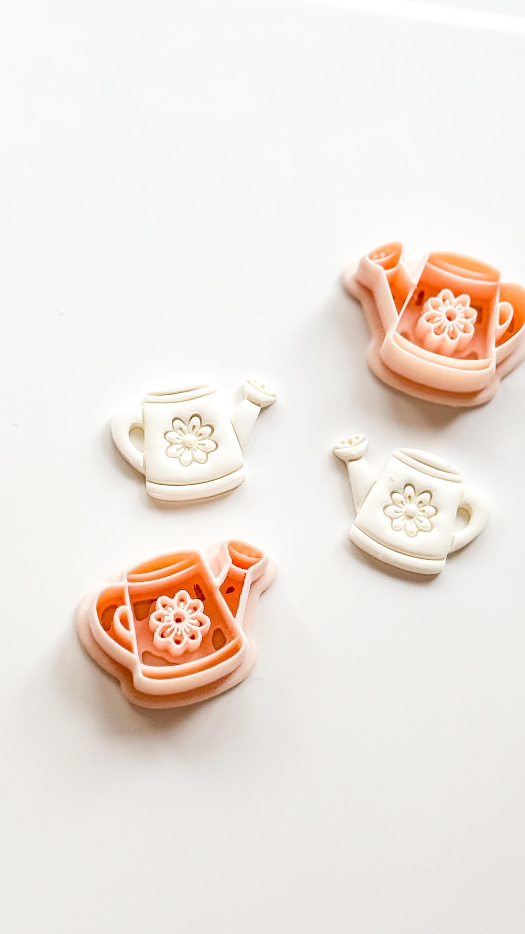 Flora Watering Can Polymer Clay Cutter: Embossing Flower Detail Tool