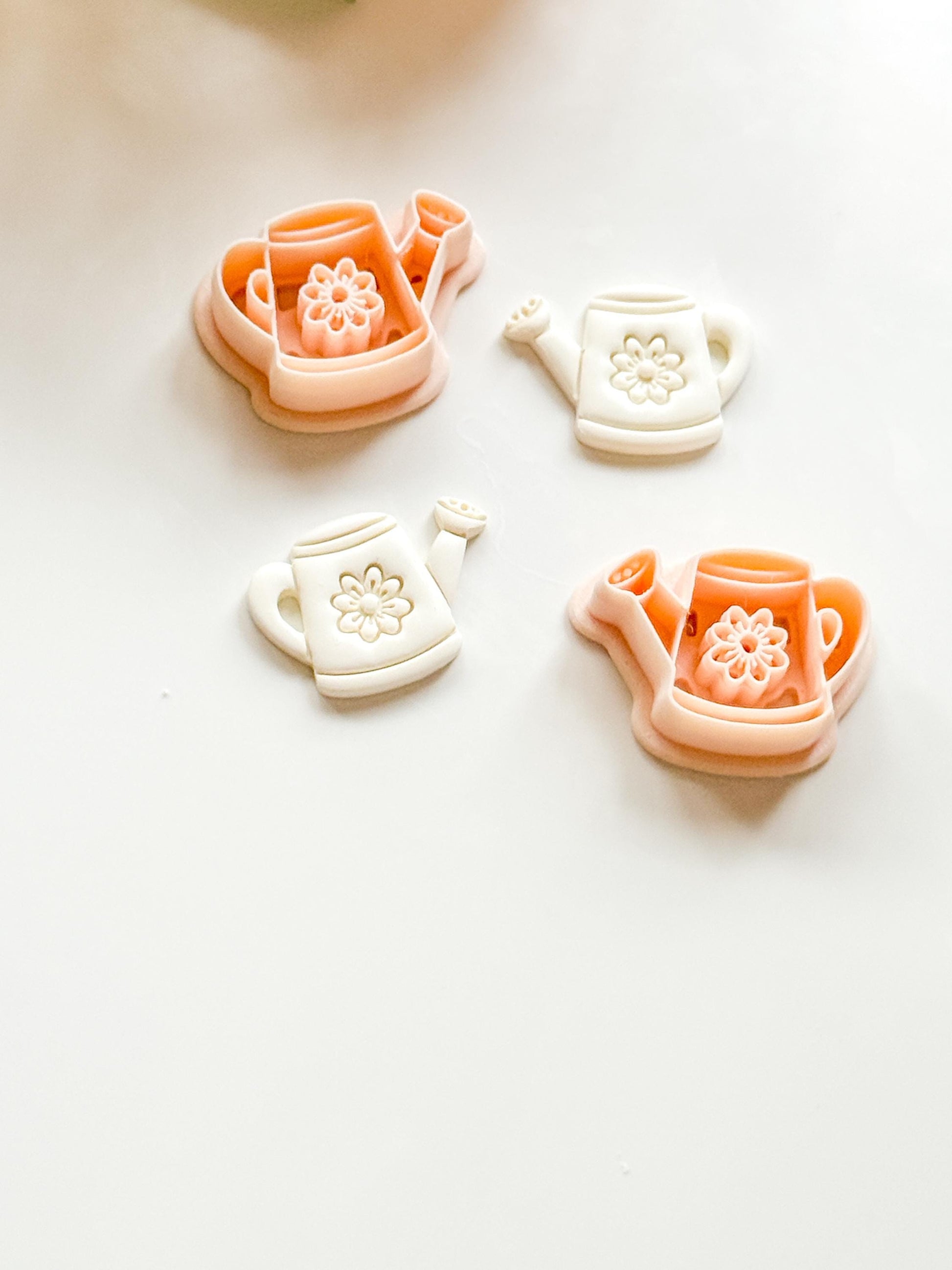 Flora Watering Can Polymer Clay Cutter: Embossing Flower Detail Tool