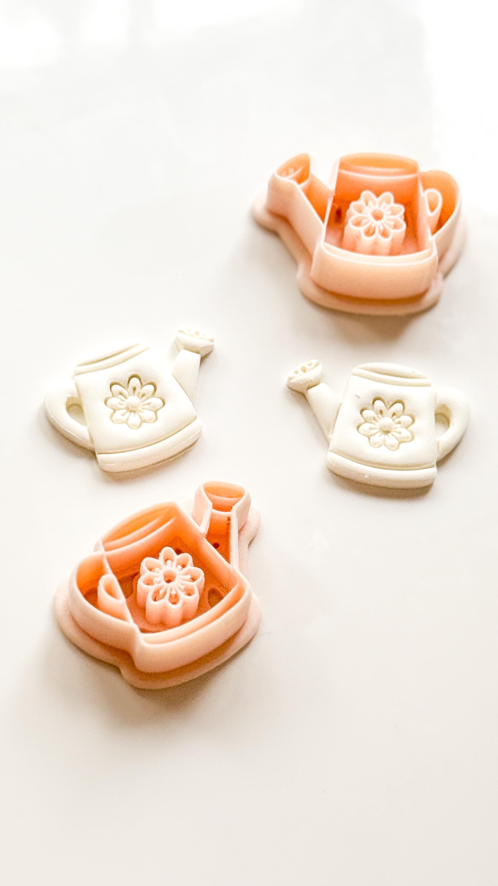 Flora Watering Can Polymer Clay Cutter: Embossing Flower Detail Tool