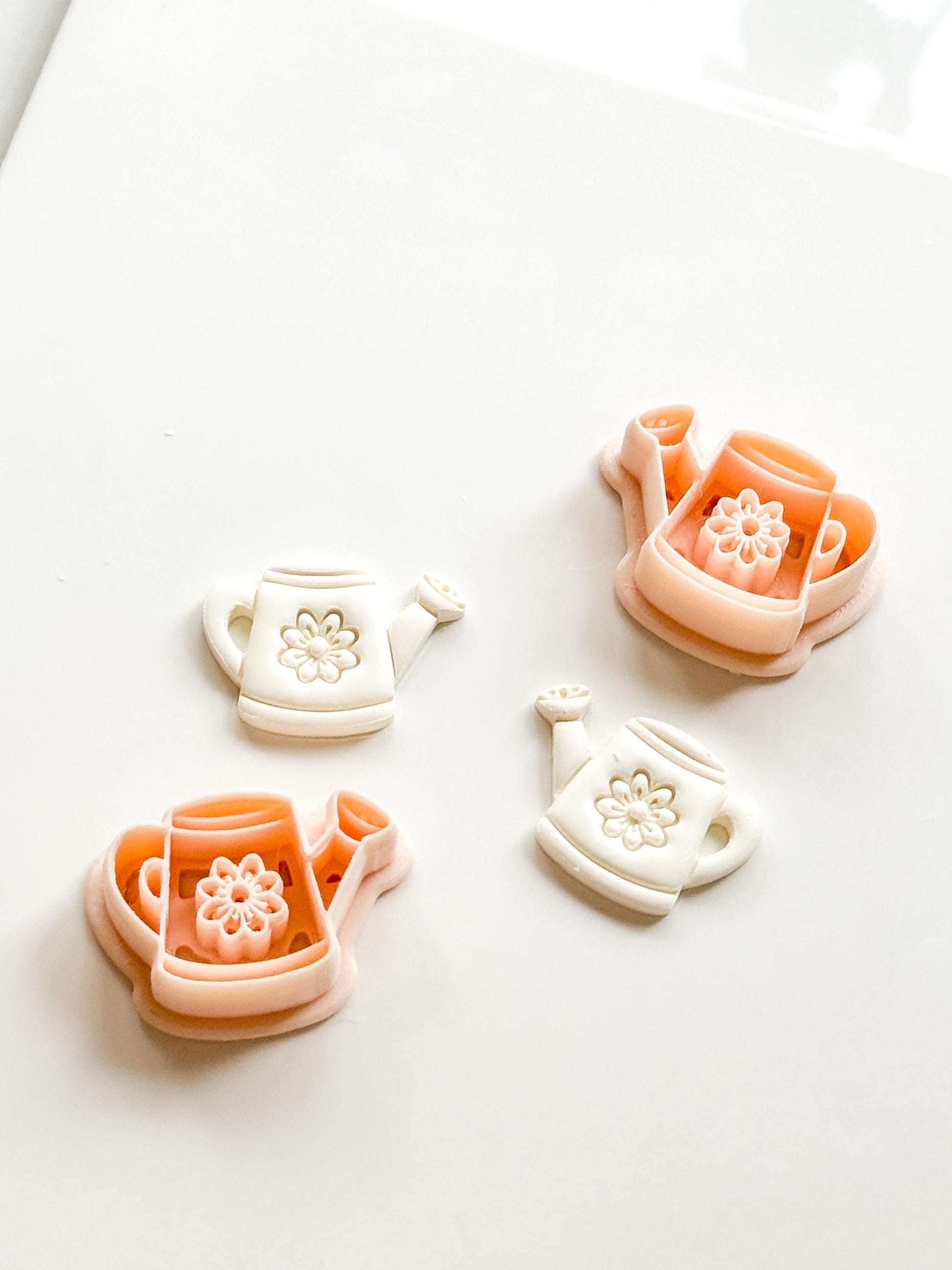 Flora Watering Can Polymer Clay Cutter: Embossing Flower Detail Tool