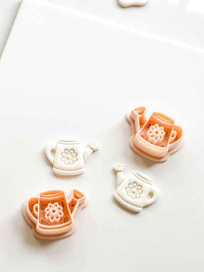 Flora Watering Can Polymer Clay Cutter: Embossing Flower Detail Tool