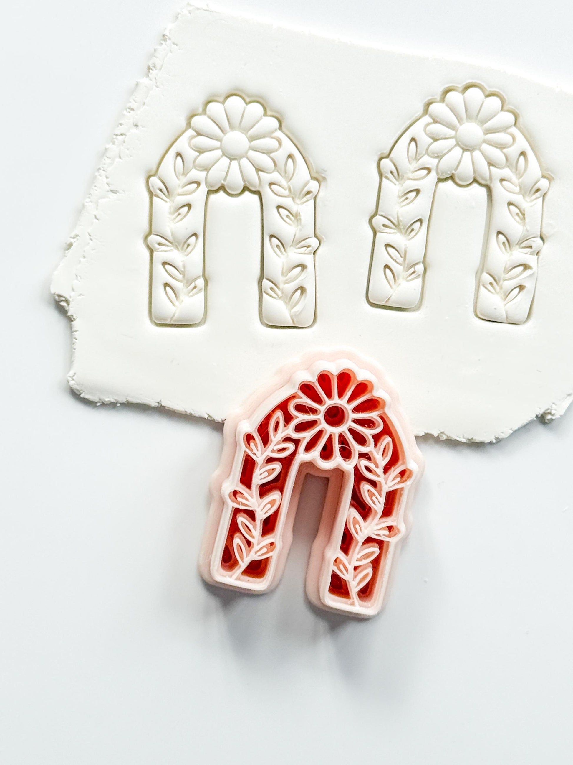 Laurel Lila Arch Polymer Clay Cutter: Embossing Floral Vine Jewelry Tool