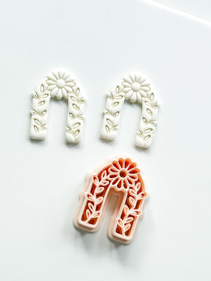 Laurel Lila Arch Polymer Clay Cutter: Embossing Floral Vine Jewelry Tool