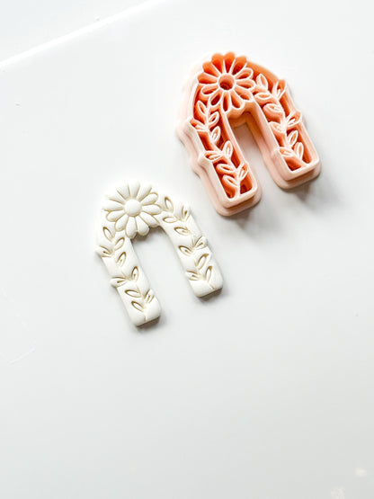 Laurel Lila Arch Polymer Clay Cutter: Embossing Floral Vine Jewelry Tool