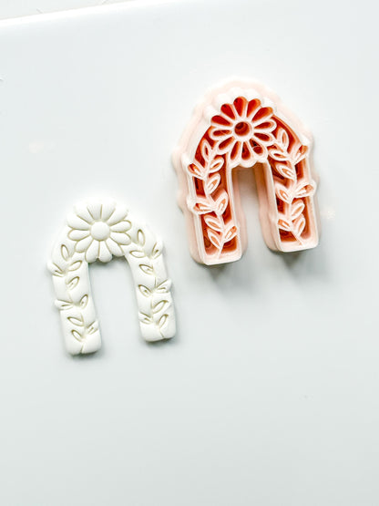 Laurel Lila Arch Polymer Clay Cutter: Embossing Floral Vine Jewelry Tool