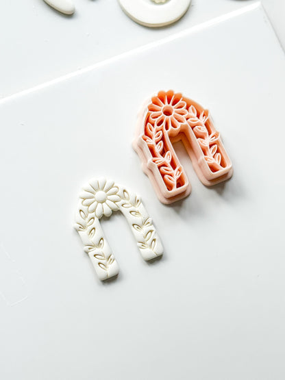 Laurel Lila Arch Polymer Clay Cutter: Embossing Floral Vine Jewelry Tool