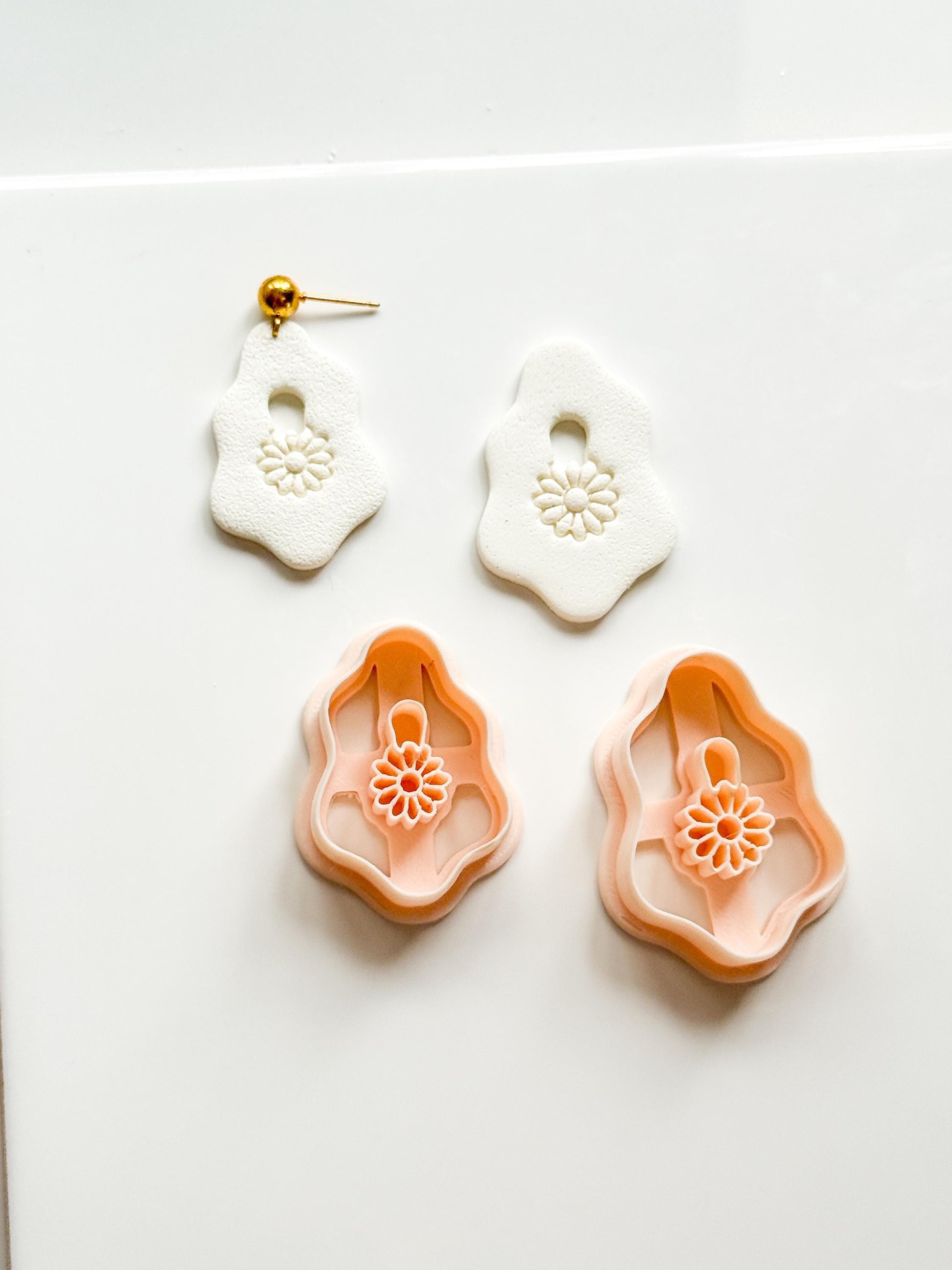 Pebble Koa Polymer Clay Cutter: Organic Shape Embossing Flower Jewelry Tool