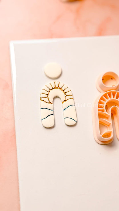 Sun Arch Clay Cutter: Radiant Sunrise Arch Design