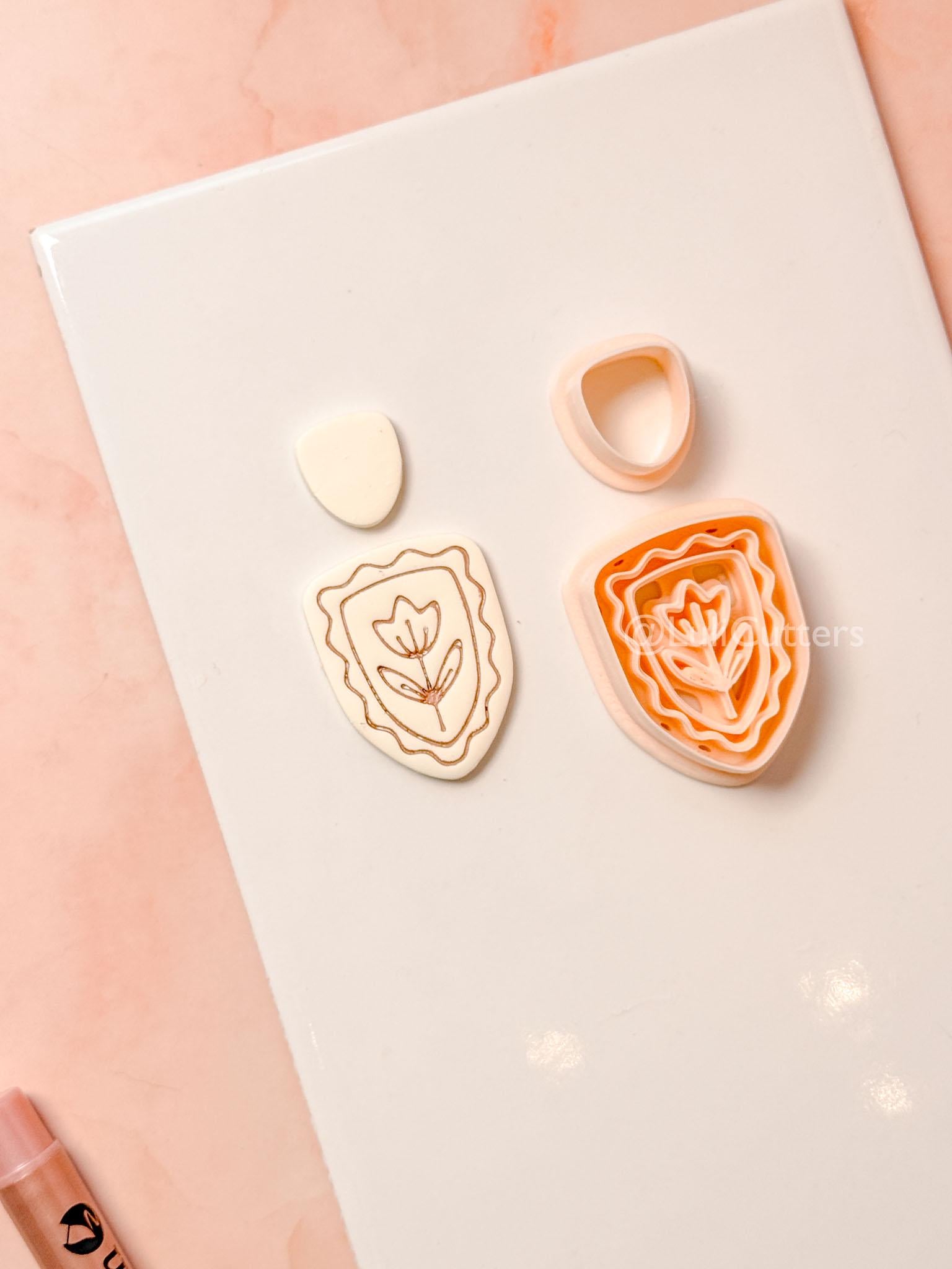 Florelle Clay Cutter: Floral Drop & Oval Shapes