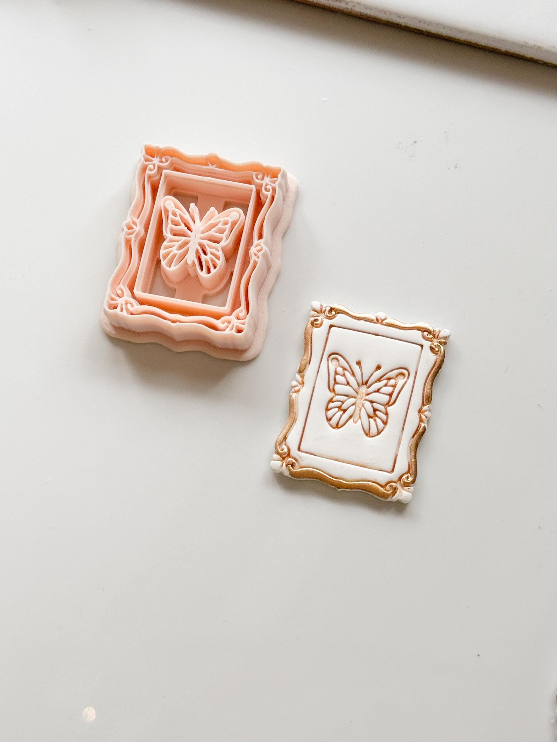 Mira Butterfly Square Frame Cutter: Embossed Ornate Filigree