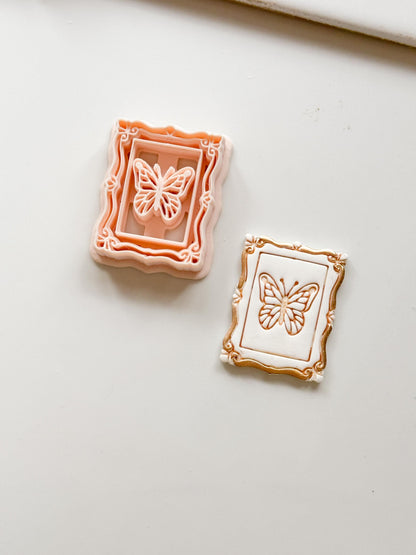 Mira Butterfly Square Frame Cutter: Embossed Ornate Filigree