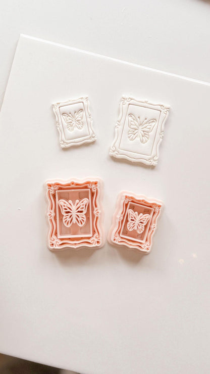 Mira Butterfly Square Frame Cutter: Embossed Ornate Filigree