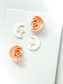 Moon & Mushroom Clay Cutter: Crescent Moon Fantasy Design