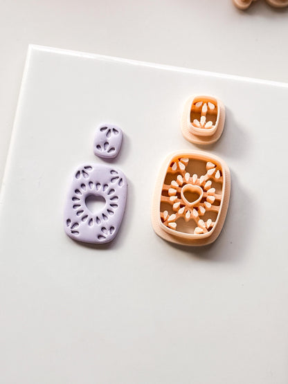 Radiant Heart Polymer Clay Cutter: Cutout Layered Heart