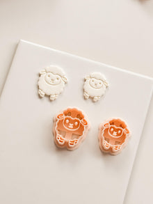 Spring Lamb Polymer Clay Cutter: Embossed Sheep Shape for Easter Earrings