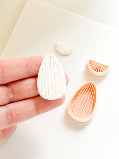 Avel Fan Drop Cutter Set : Art Deco Linear Earring Shape for Polymer Clay