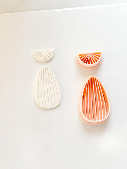 Avel Fan Drop Cutter Set : Art Deco Linear Earring Shape for Polymer Clay