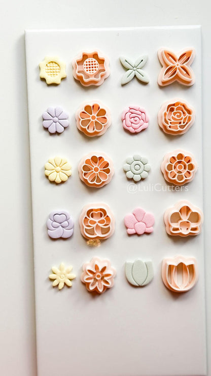 Floral Clay Cutter Set: 15mm to 40mm
