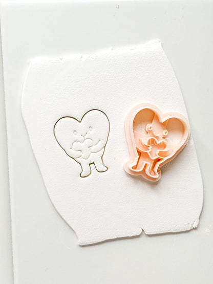 Huggy Heart Character Polymer Clay Cutter