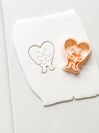 Huggy Heart Character Polymer Clay Cutter