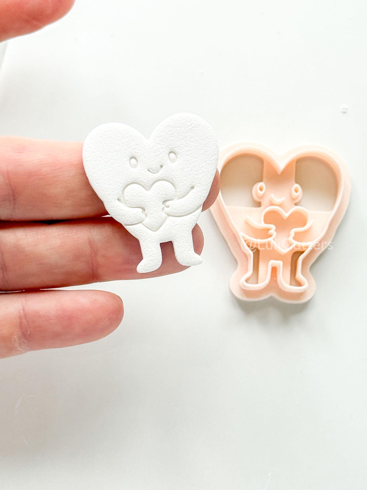 Huggy Heart Character Polymer Clay Cutter